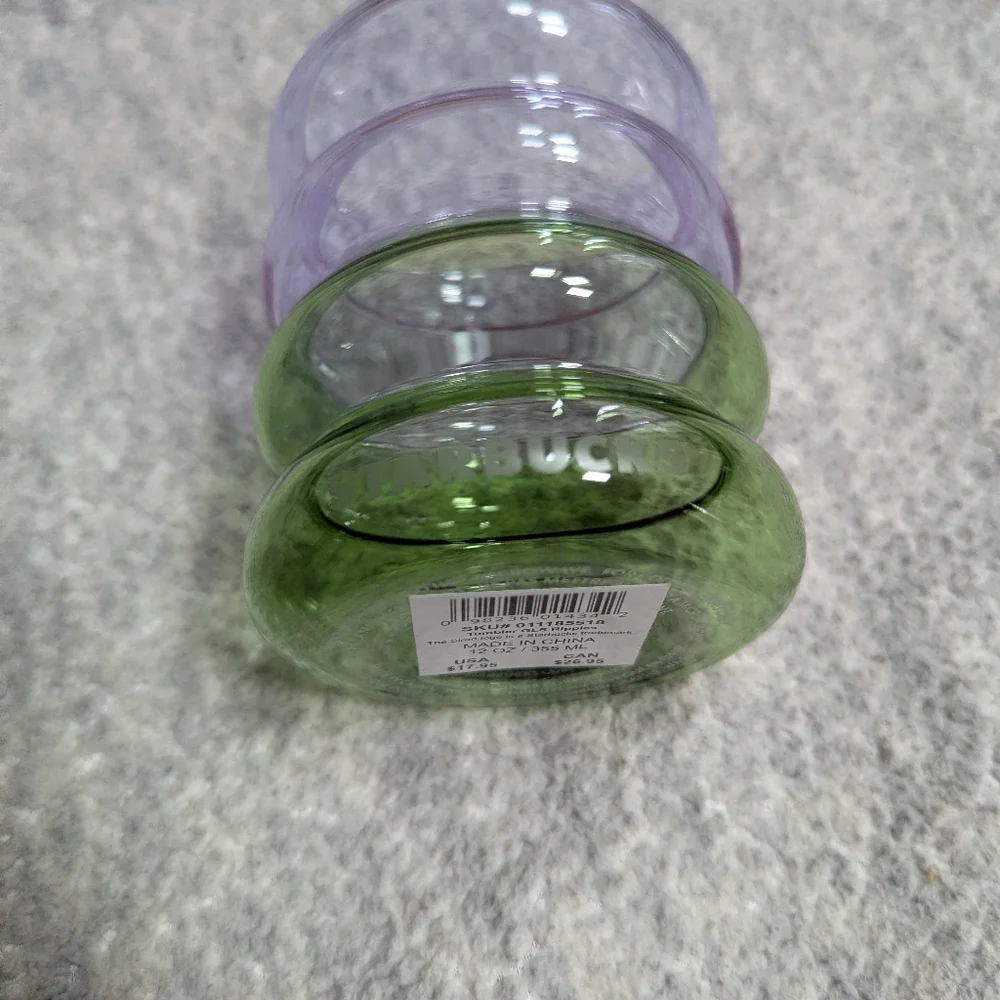 Starbucks Lavender Matcha Bubble Glass Cup BNWT